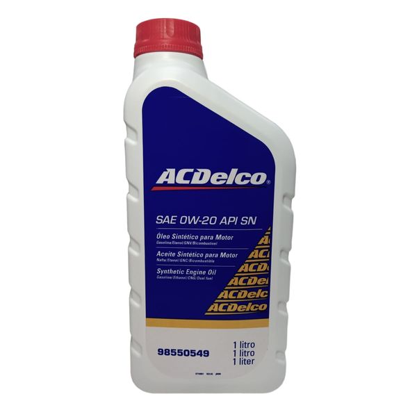 Óleo Lubrificante do Motor ACDelco SAE 0W20 100% Sintético API SN 1L