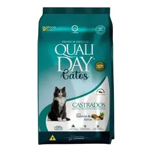 Ração Qualiday Gato Adulto Castrados Salmão 10,1kg (MP)
