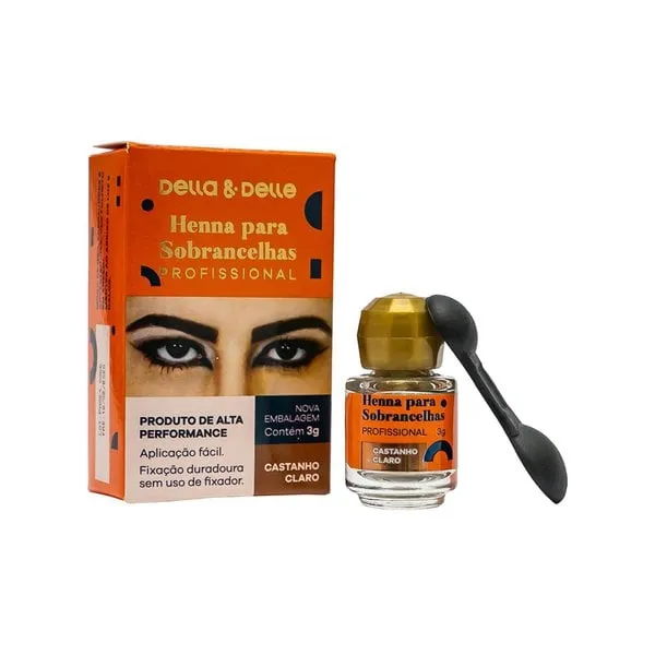 Henna Sobrancelha Castanho Claro Della&Delle 3g