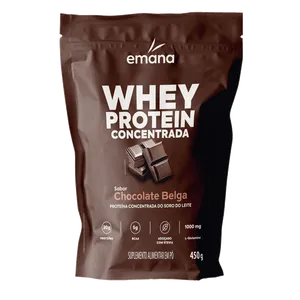 Whey Protein Concentrado Emana Chocolate Belga 450g Pó
