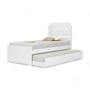 Cama Bibox Solteiro Com Aplique Luiza Branca