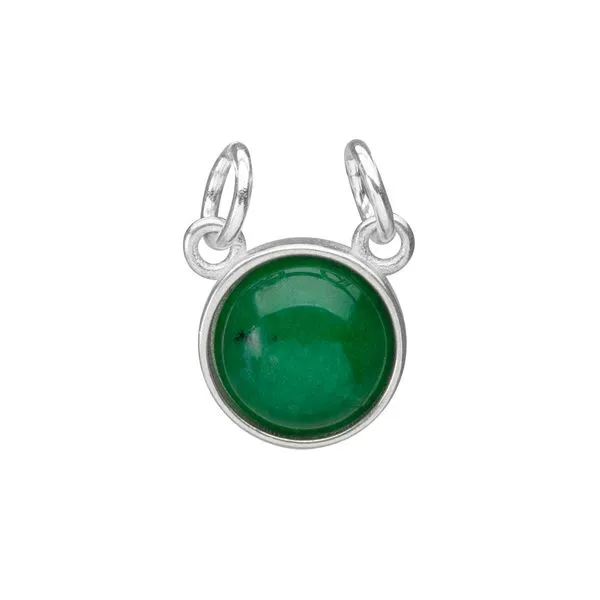 Pingente Millman de Prata 925 e Pedra Natural Verde Prata Único