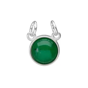 Pingente Millman de Prata 925 e Pedra Natural Verde Prata Único