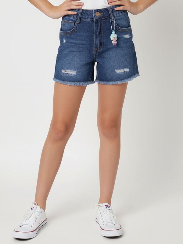 Short Jeans Juvenil Para Menina - AZUL 16