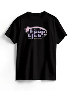 Camiseta Algodão Preta K-Pop Club 10 / Preto