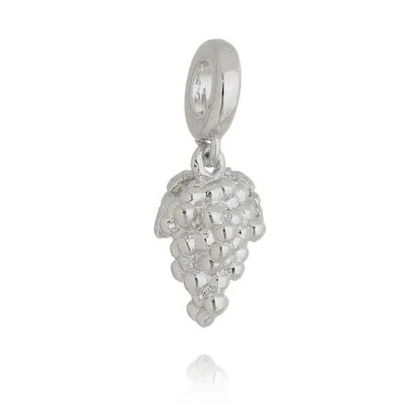Charm Cachinho De Uvas Revestido Em Ródio
