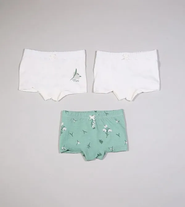 Kit Calcinha Boxer 3 Unidades - N5691 De 1 a 4 anos Verde - 1