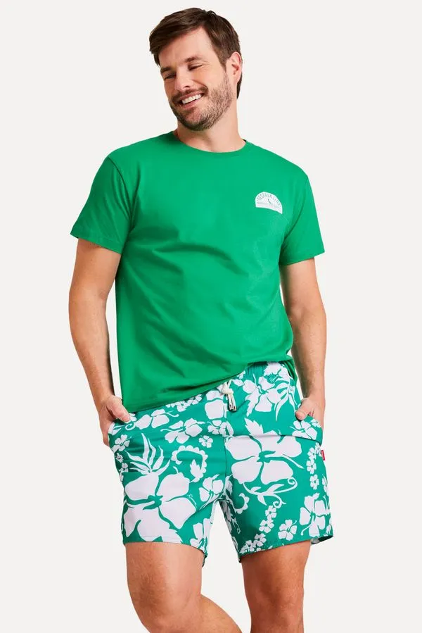 Short Praia Estampado Mana Verde - M