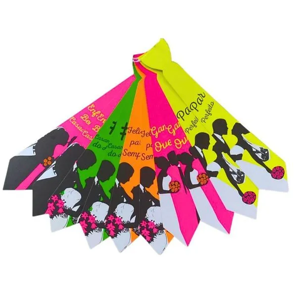 Kit 10 Gravatas Neon Festa Chic para Casamento Carnaval e Folia Fantasia Tamanho Único Kit 10 Gravatas Neon Festa Chic Casamento Carnaval Folia Fantasia