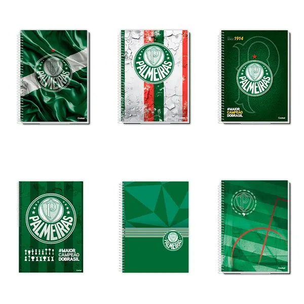 Caderno Universitário Capa Dura Palmeiras 10 Materias Sortidos 160 Folhas 284339 - Credeal
