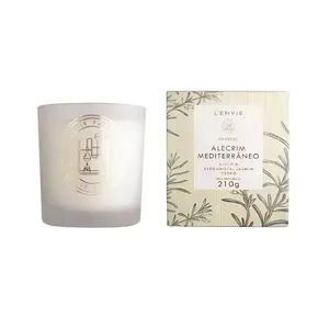 Vela Perfumada Alecrim Mediterrâneo Arabesc 210g Aromática Verde Floral Amadeirada L'envie Vela Perfumada Alecrim Mediterrâneo Arabesc 210g Aromática para Ambiente Aconchegante L'envie