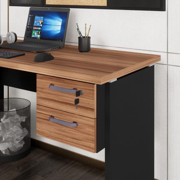 Gaveteiro para Mesa de Escritório 33cm com Chave 2 Gavetas Multimóveis CR25304