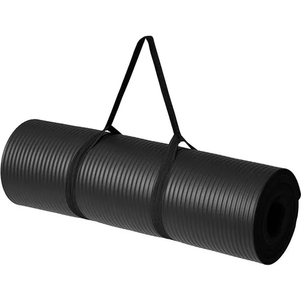 Tapete Amazon Basics De Ioga Extra Grosso 1,25Cm Preto A-BI