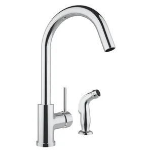 Torneira ARE-MC01 Misturador De Cozinha Bica Fixa e Jato Lateral Cromado Inox