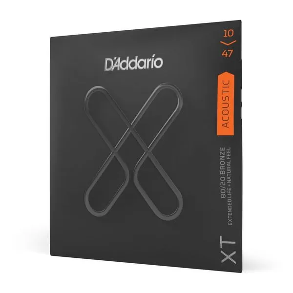 Encordoamento para Violão Aço Revestido XTABR1047 Extra Leve 10-47 XT 80-20 Bronze D'Addario Encordoamento Violão Aço XTABR1047 Extra Leve 10-47 XT 80-20 Bronze D'Addario