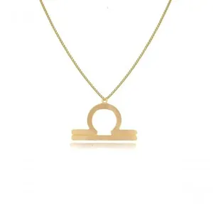 Colar Floratta Joias Signo de Libra [F027] Banhado em Ouro 18K Dourado Personalizado Hipoalergênico Feminino Colar Floratta Joias Signo de Libra [F027] Banhado em Ouro 18K Dourado Hipoalergênico Feminino