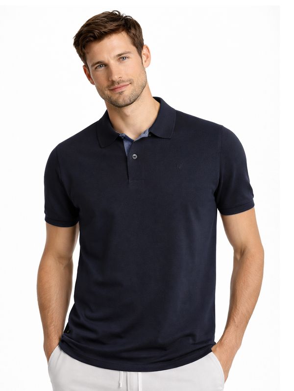 Polo Piquet Peitilho Manga Curta Masculina MARINHO G