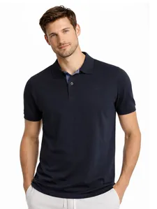 Polo Piquet Peitilho Manga Curta Masculina MARINHO G