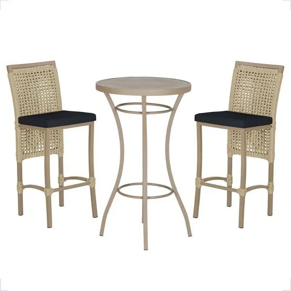 Mesa Bistro E 2 Banquetas Roma Fendi Corda Náutica 12 Rami