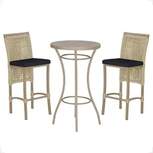 Mesa Bistro E 2 Banquetas Roma Fendi Corda Náutica 12 Rami