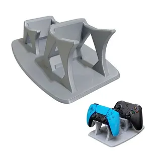 Suporte para Controle de Videogame Leva Pra Casa Gamer Duplo Universal Base de Mesa Cinza Suporte para Controle Leva Pra Casa Gamer Duplo Universal Cinza