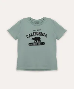 camiseta infantil de algodão califórnia manga curta verde 6