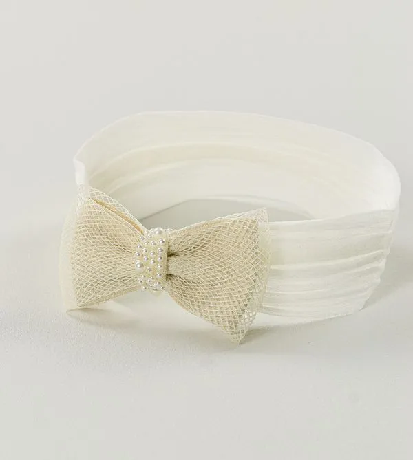 Faixa de Cabelo Mini Pérolas Off White