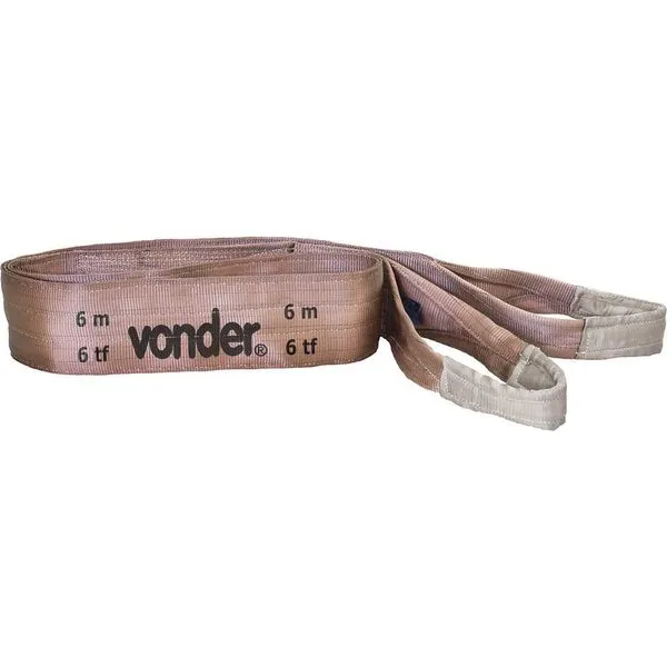 Cinta Poliéster Sling 6,0m 6,0t 7:1 CE 660 Marrom - VONDER