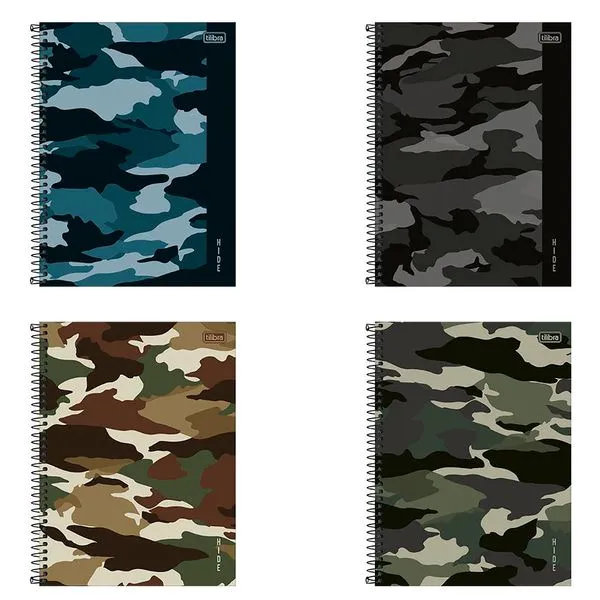 Caderno Universitário Capa Dura Hide 10 Matérias 160 Folhas Sortido 294373/790613 - Tilibra