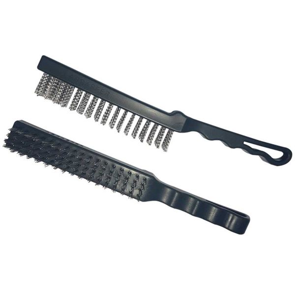 Escova Manual Aço 16x4 Fileiras Fio 0,40mm Cabo Plástico - Abrasfer