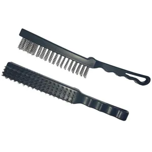 Escova Manual Aço 16x4 Fileiras Fio 0,40mm Cabo Plástico - Abrasfer