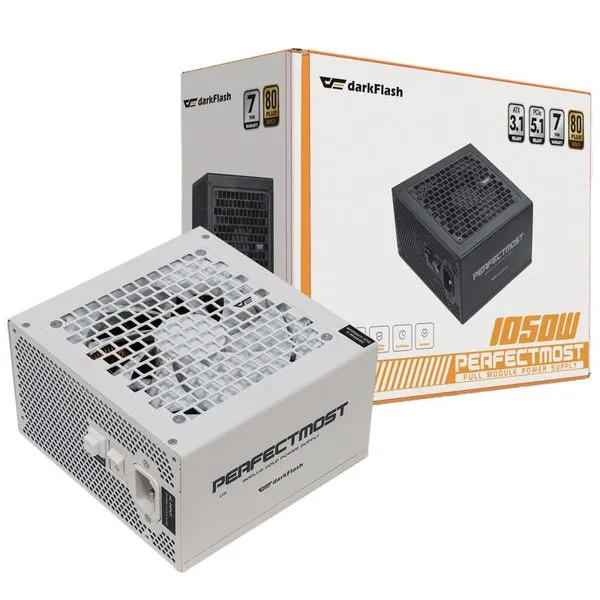 Fonte Darkflash ATX 1050W 80 Plus Gold Full Modular PMT1050 Branca