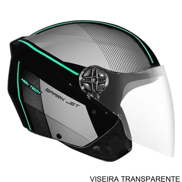 Capacete EBF Spark Jet Volt Preto E Tifany 60 (MP)