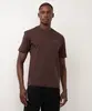 camiseta de algodão manga curta estampada marrom PP