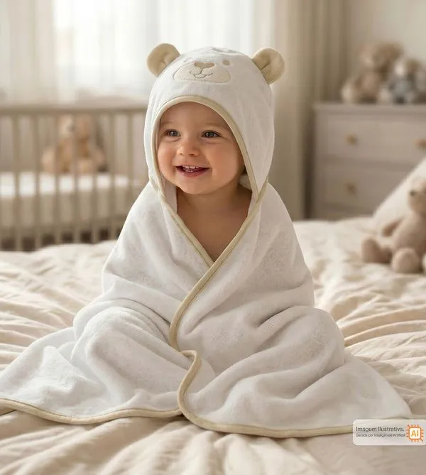 Toalha com Capuz Kids 108 x 77 cm - 26512ME Urso Aventureiro