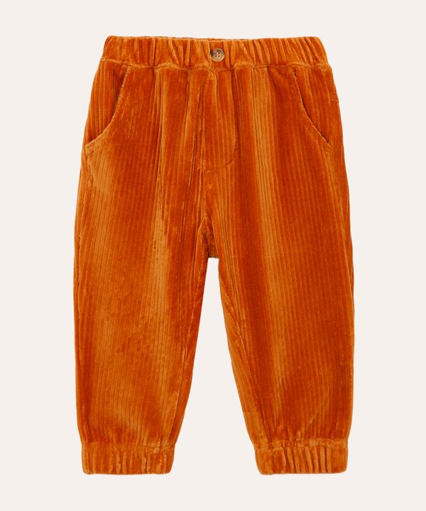 calça jogger de veludo cotelê infantil marrom 3