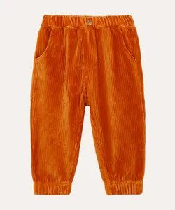 calça jogger de veludo cotelê infantil marrom 1