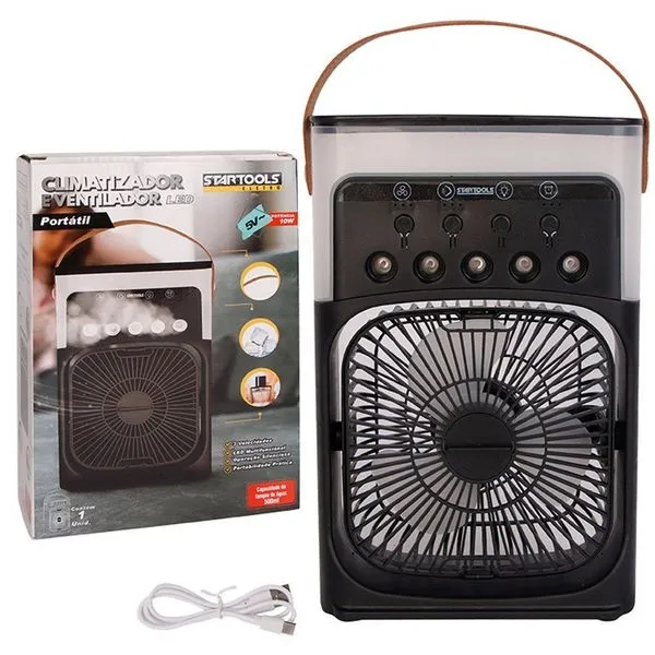 Climatizador e Ventilador Portátil Startools 3 Velocidades Preto Led Bivolt Climatizador e Ventilador Portátil Startools Preto Led Bivolt