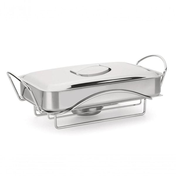 Réchaud Assadeira Travessa Inox 5 Peças Buffet Forma Para Forno Restaurante Servir Pratos Quentes