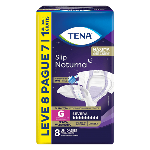 Fralda Geriátrica Tena Slip Noturna G Leve 8 Pague 7