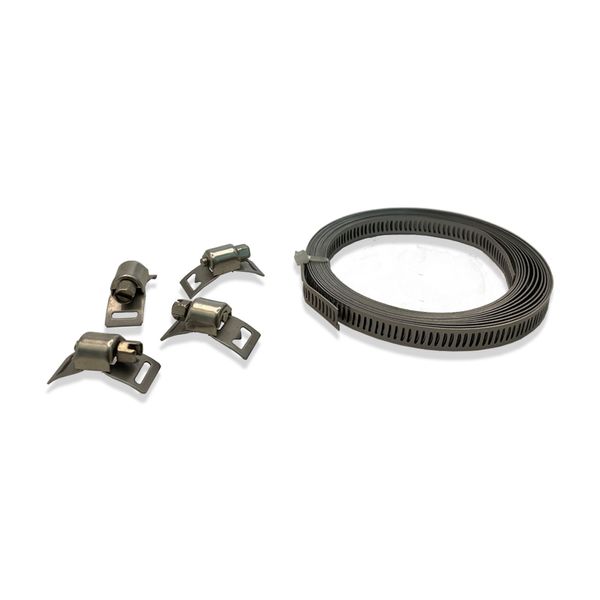 Fita de Aço Perfurada Sem Fim 8mmx5m com 4 Acessórios Sforplast Fita de Aço Perfurada Sem Fim 8mmx5 Metros com 4 Acessórios
