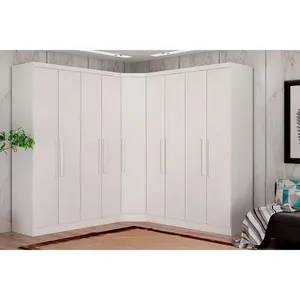 Quarto Completo Modu Rizon/Linea 3Peças (2GuardaRoupas+1Closet) QCM105 Branco-Novo Horizonte