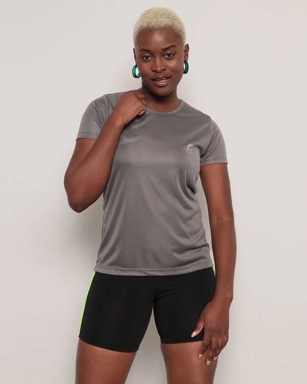 Blusa Feminina Fitness Fitter Lisa Cinza Médio G