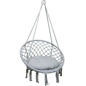Rede Cadeira de Balanço Suspensa SU-3630 Metal com Almofada Cinza Leva Pra Malhar Rede Cadeira de Balanço Suspensa SU-3630 Metal Cinza Leva Pra Malhar