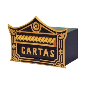 Caixa de Correio Chinesa Ouro Detras Abertura por Detrás 20x25x12cm Alumínio Fundido Dourado Metalmig Caixa de Correio Chinesa Ouro Detras 20x25x12cm Dourado Metalmig