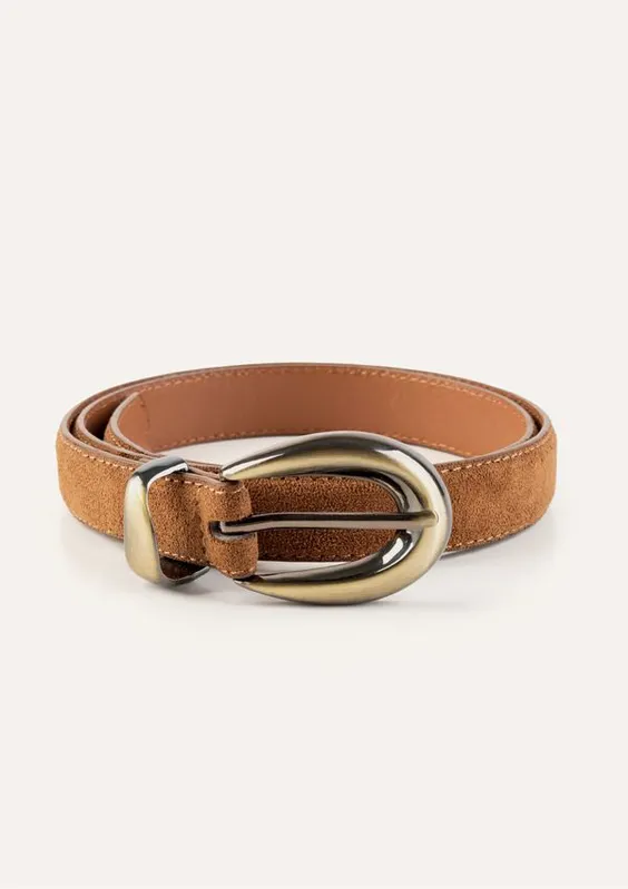 Cinto Feminino Em Suede - Marrom M