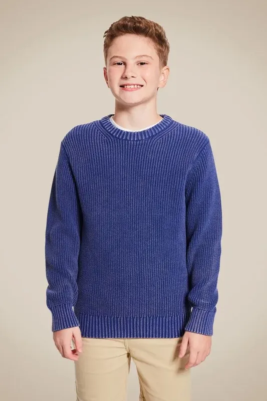 Tricot Mini Estonado Azul Klein - 08