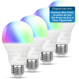 Lâmpada Smart Amazon Basics 04 Peças A19 LED 9W Branco Quente A-BI