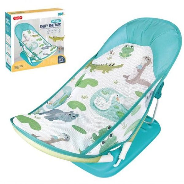 Cadeira de Balanço para Banho Infantil Deluxe Encosto Acolchoado Estrutura Dobrável Verde Cadeira de Balanço para Banho Infantil Deluxe Encosto Acolchoado Verde