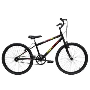 Bicicleta Aro 24 Saidx Premium Infantil Unissex Mono Sem Marcha Preto Verme Amare